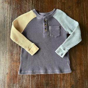 Old Navy Kids Waffle Knit Long Sleeve Tee - Navy, Tan, & Blue